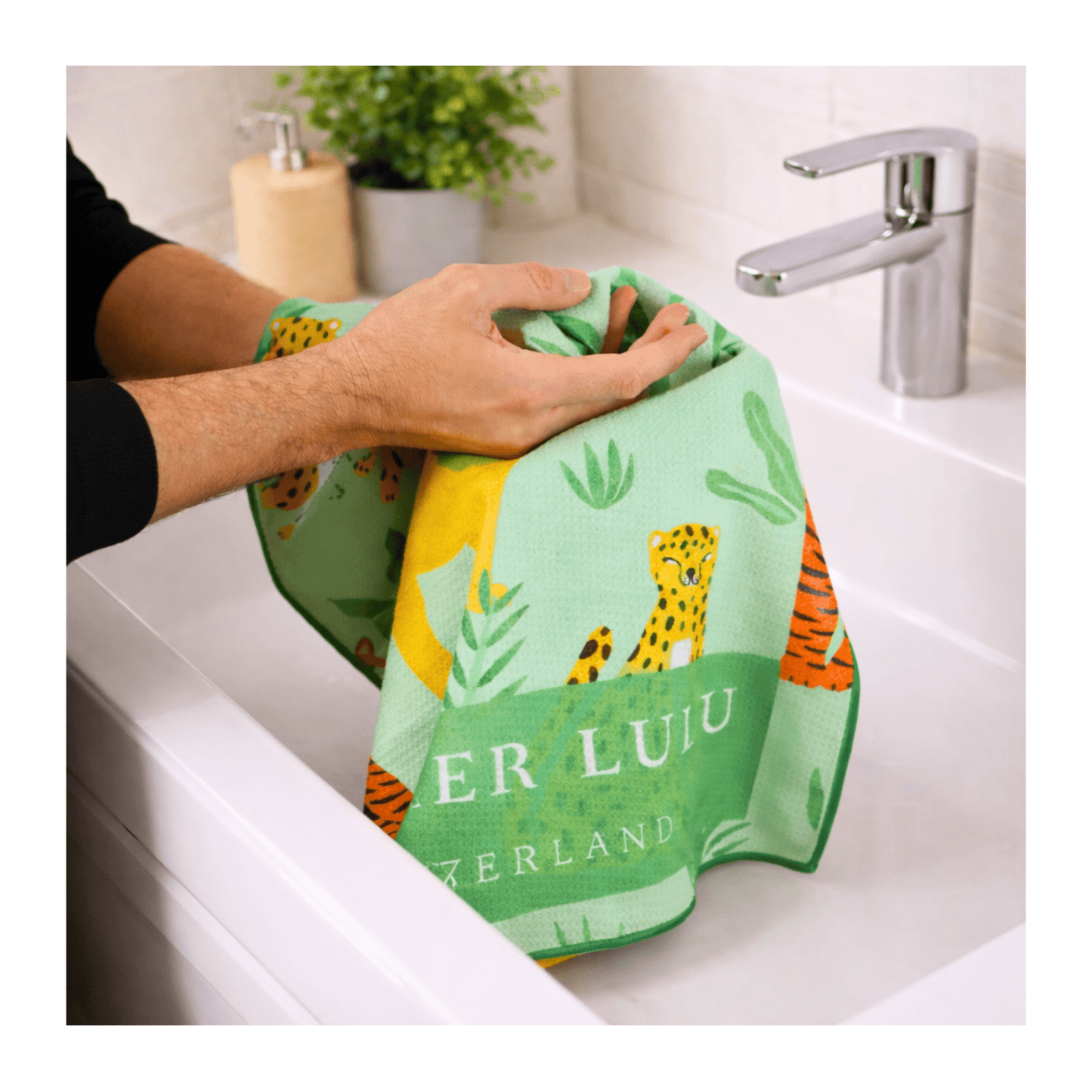 Serviette à mains en microfibre gaufrée | Jungle - Atelier Lulu