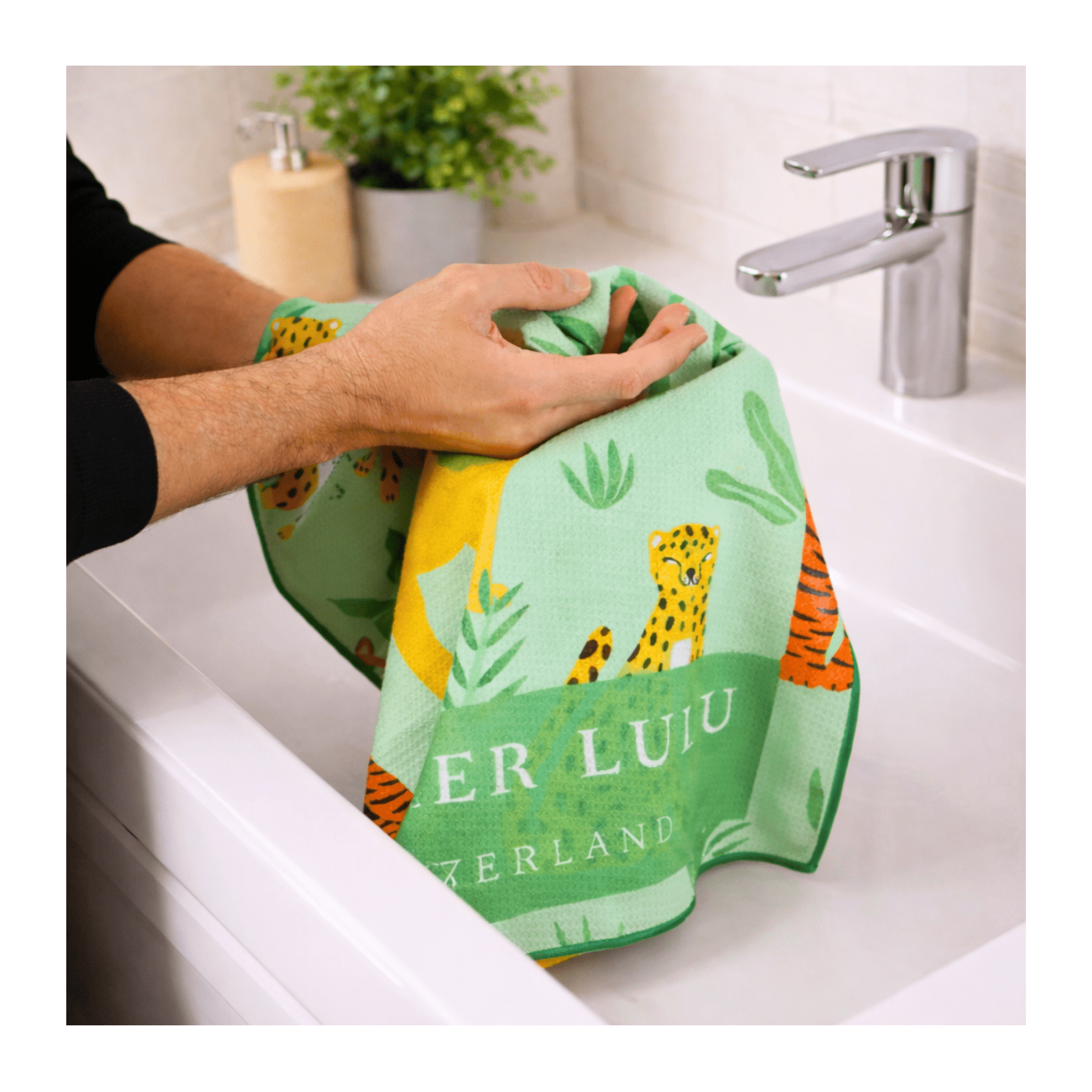 Serviette à mains en microfibre gaufrée | Jungle - Atelier Lulu