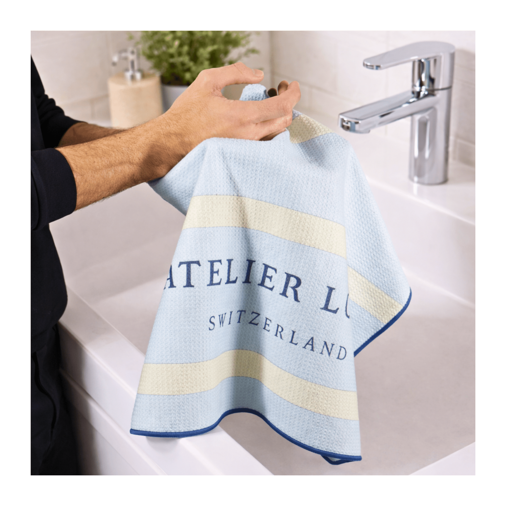 Serviette à mains en microfibre gaufrée | Florale - Atelier Lulu